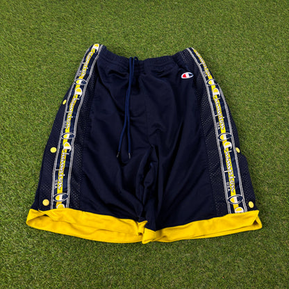 90s Champion Popper Shorts Blue Large