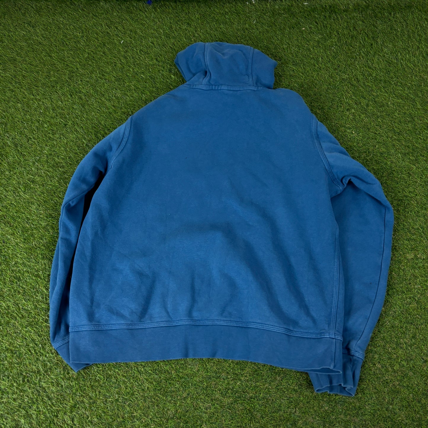 00s Nike Cotton Tracksuit Hoodie + Joggers Set Blue Large