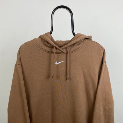 00s Nike Centre Swoosh Hoodie Brown XS