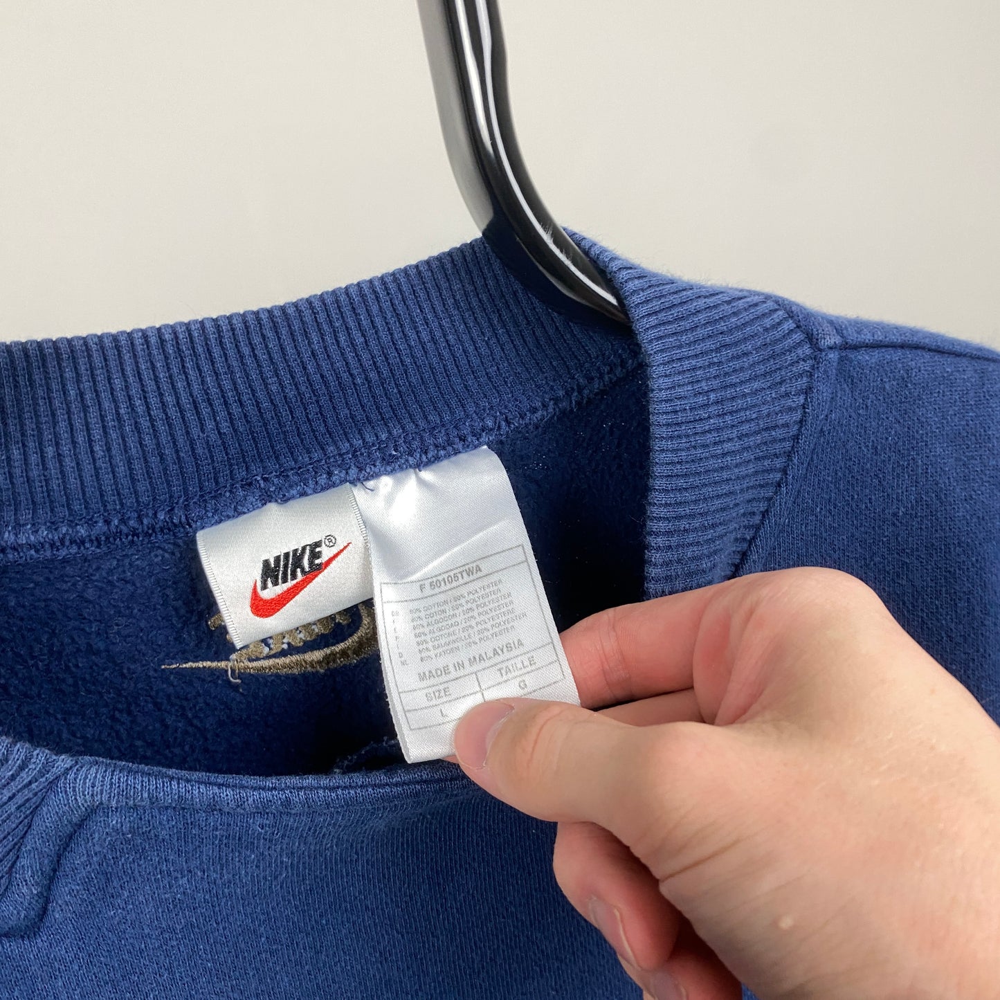 90s Nike Sweatshirt Blue Large