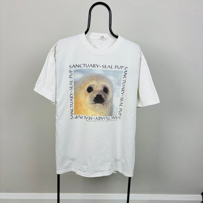 90s Seal Pup Sanctuary T-Shirt White XL
