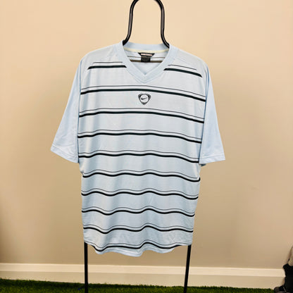 00s Nike Striped T-Shirt Baby Blue XL