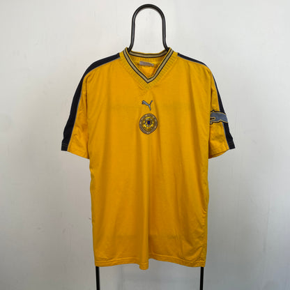 Retro Puma Las Palmas Football Shirt T-Shirt Yellow XL