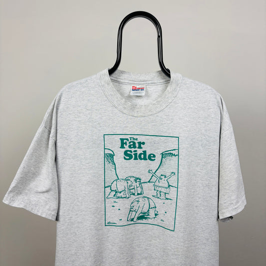 90s The Far Side Hanes T-Shirt Grey XL