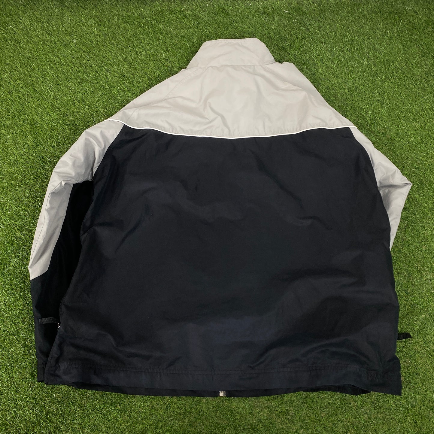 00s Nike Piping Tracksuit Set Windbreaker + Joggers Grey XXL