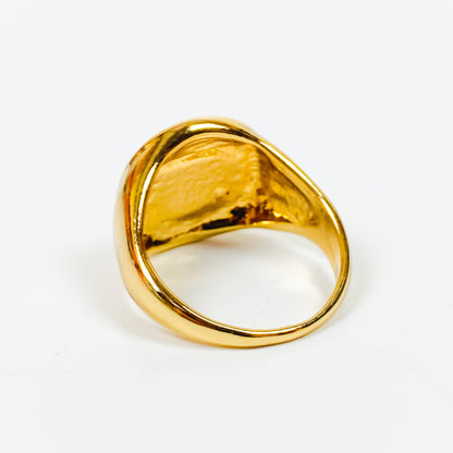 Retro Vintage Peace Ring Gold