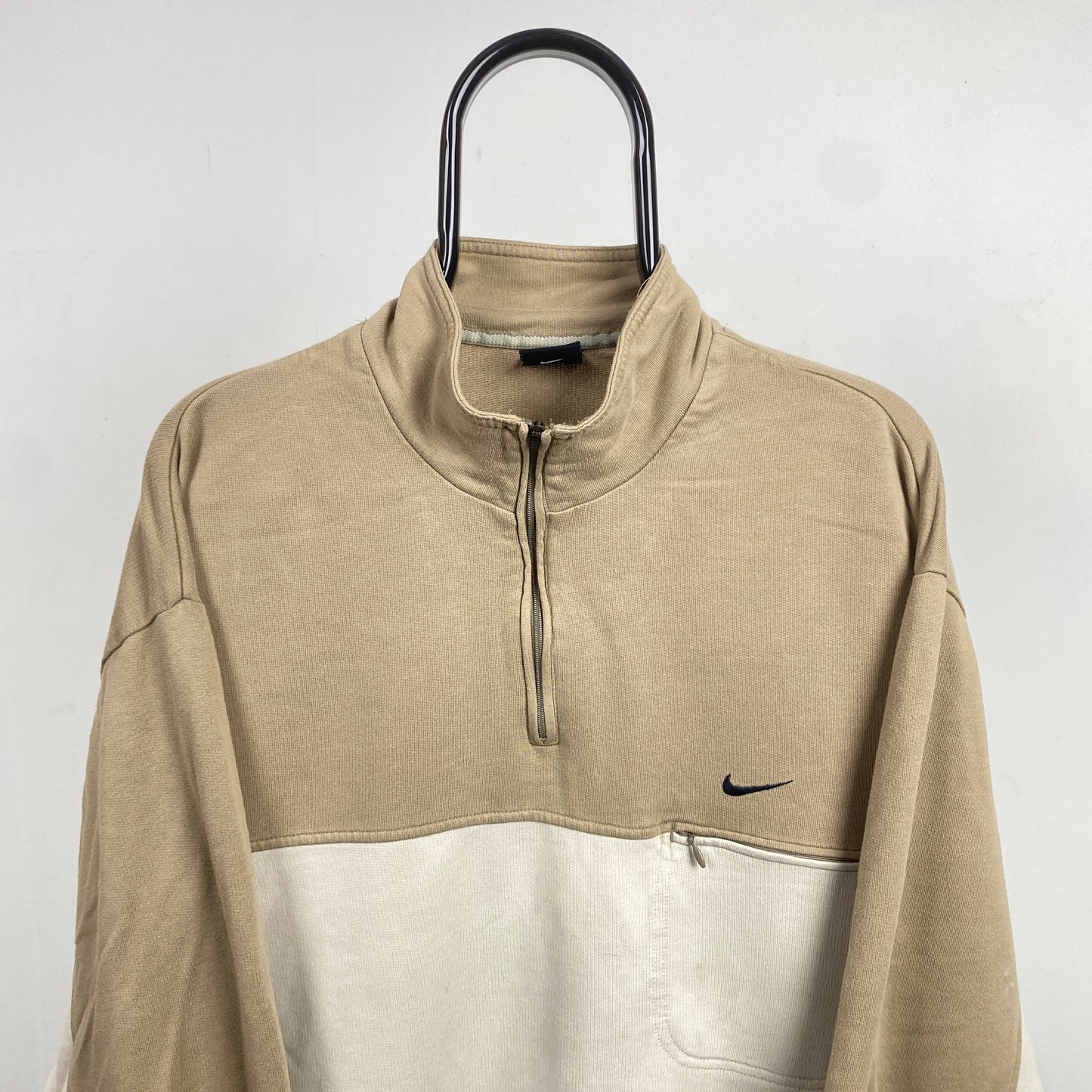 90s Nike 1/4 Zip Sweatshirt Brown XL