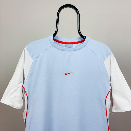 00s Nike Centre Swoosh T-Shirt Baby Blue Large