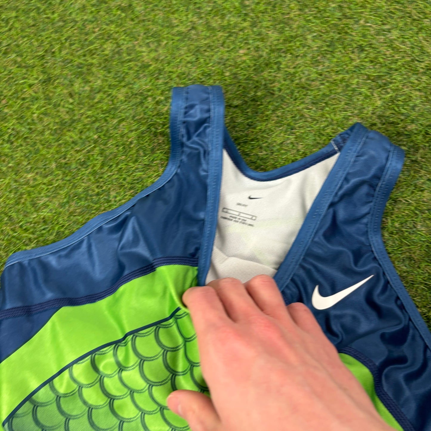 90s Nike Sports Bra Vest T-Shirt Green Small