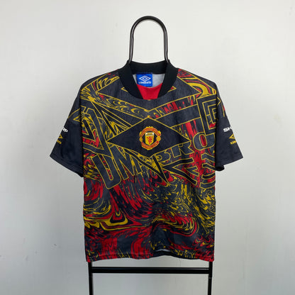 Retro Umbro Manchester United T-Shirt Black Small