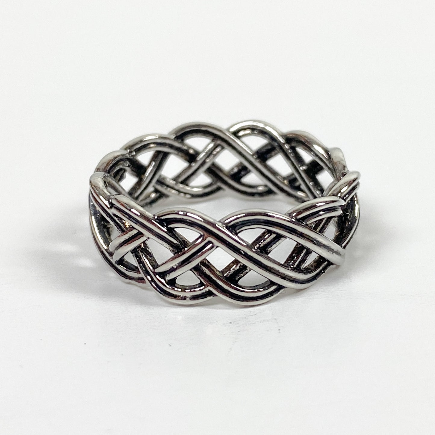 Retro Vintage Woven Ring Silver