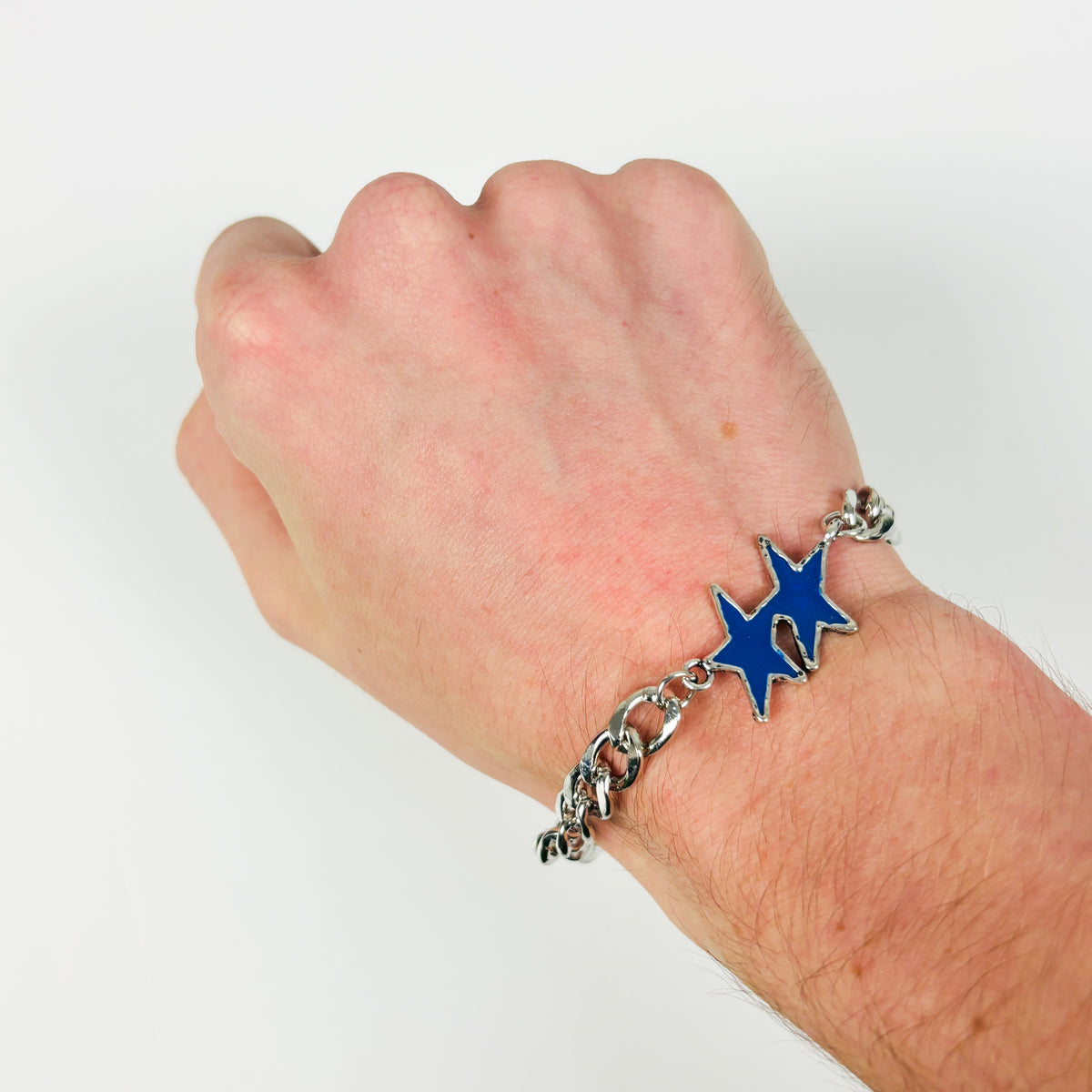Vintage Duo Star Bracelet Silver Blue