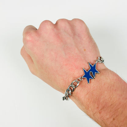 Vintage Duo Star Bracelet Silver Blue