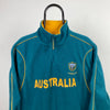 Retro Australia Rugby Fleece Sweatshirt Green Medium