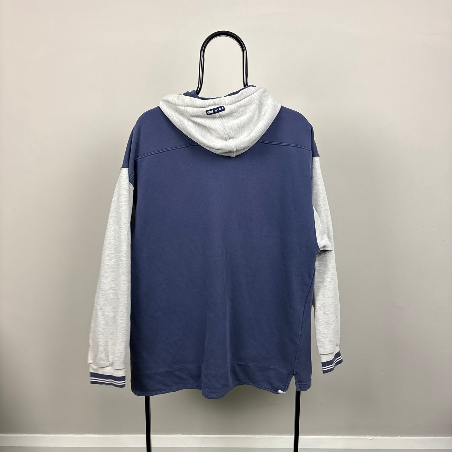 90s Nike Hoodie Blue Large