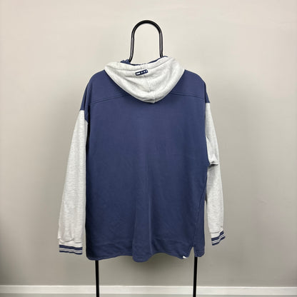 90s Nike Hoodie Blue Large