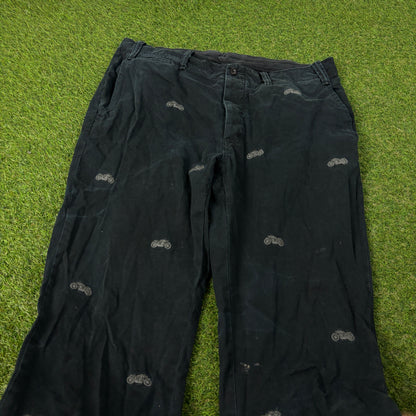 90s Polo Ralph Lauren Biker Chino Trousers Joggers Black Large