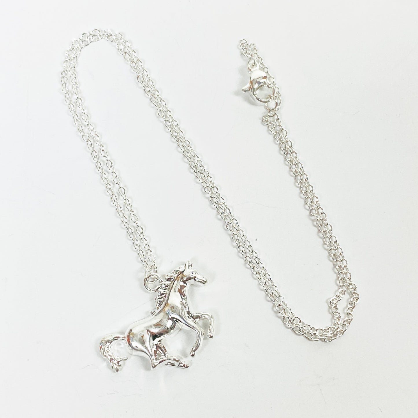 Retro Horse Chain Link Necklace Chain Silver