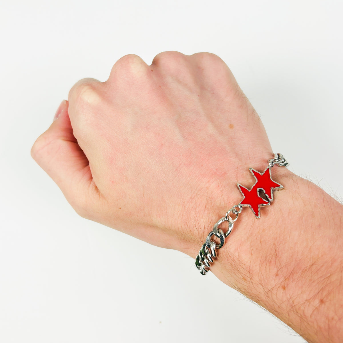 Vintage Star Bracelet Silver Red