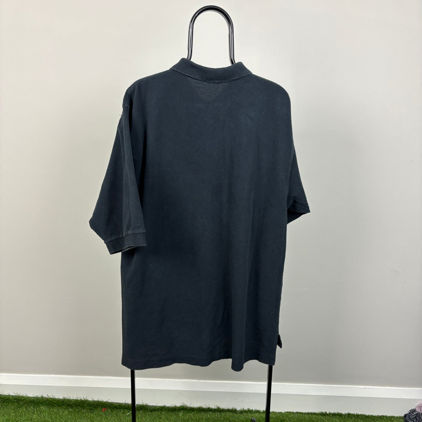 90s Nike Polo Shirt T-Shirt Black Medium
