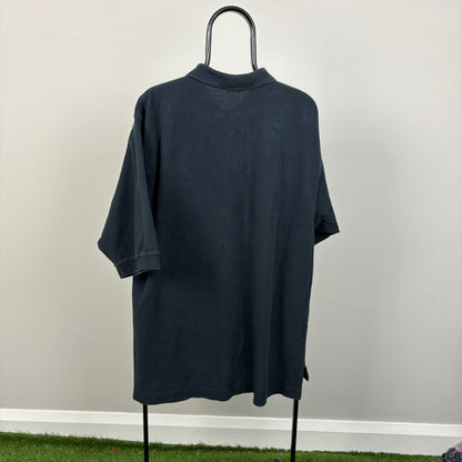 90s Nike Polo Shirt T-Shirt Black Medium