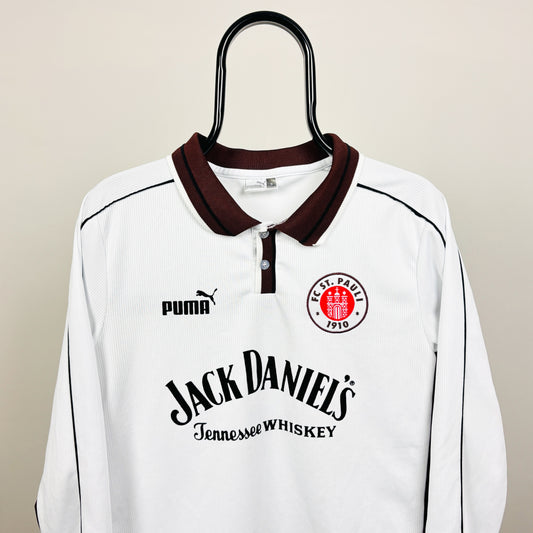 90s Puma St Pauli Football Shirt T-Shirt White Small