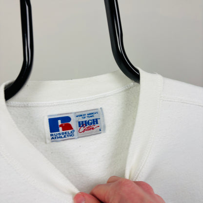 90s Russell Athletic Sweatshirt White Large