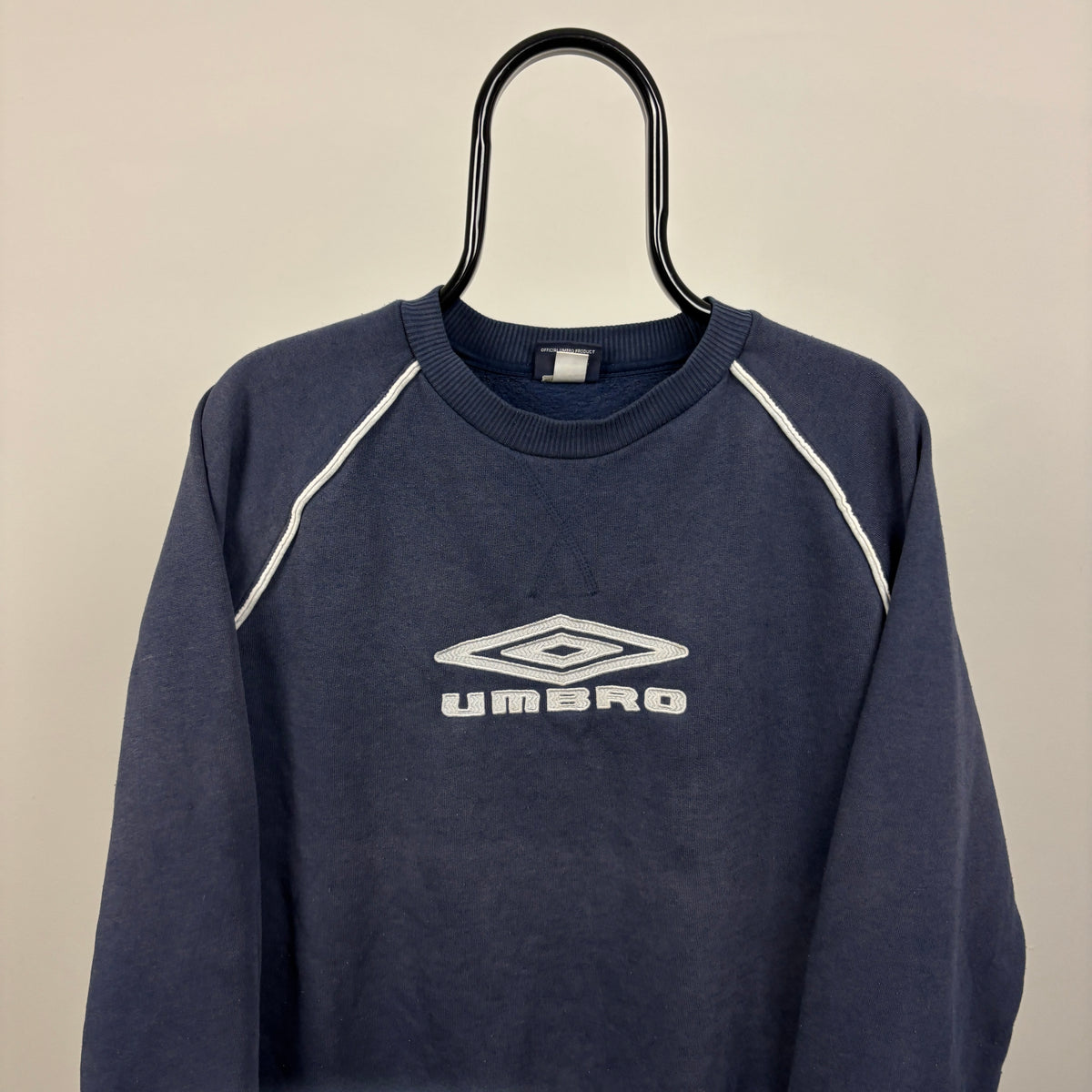 00s Umbro Piping Sweatshirt Blue Large