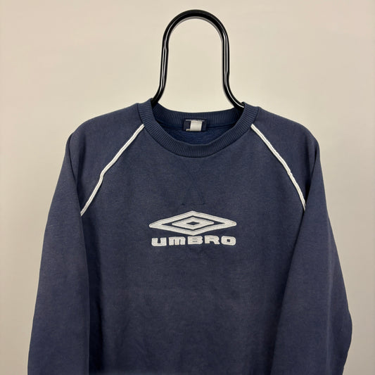 00s Umbro Piping Sweatshirt Blue Large