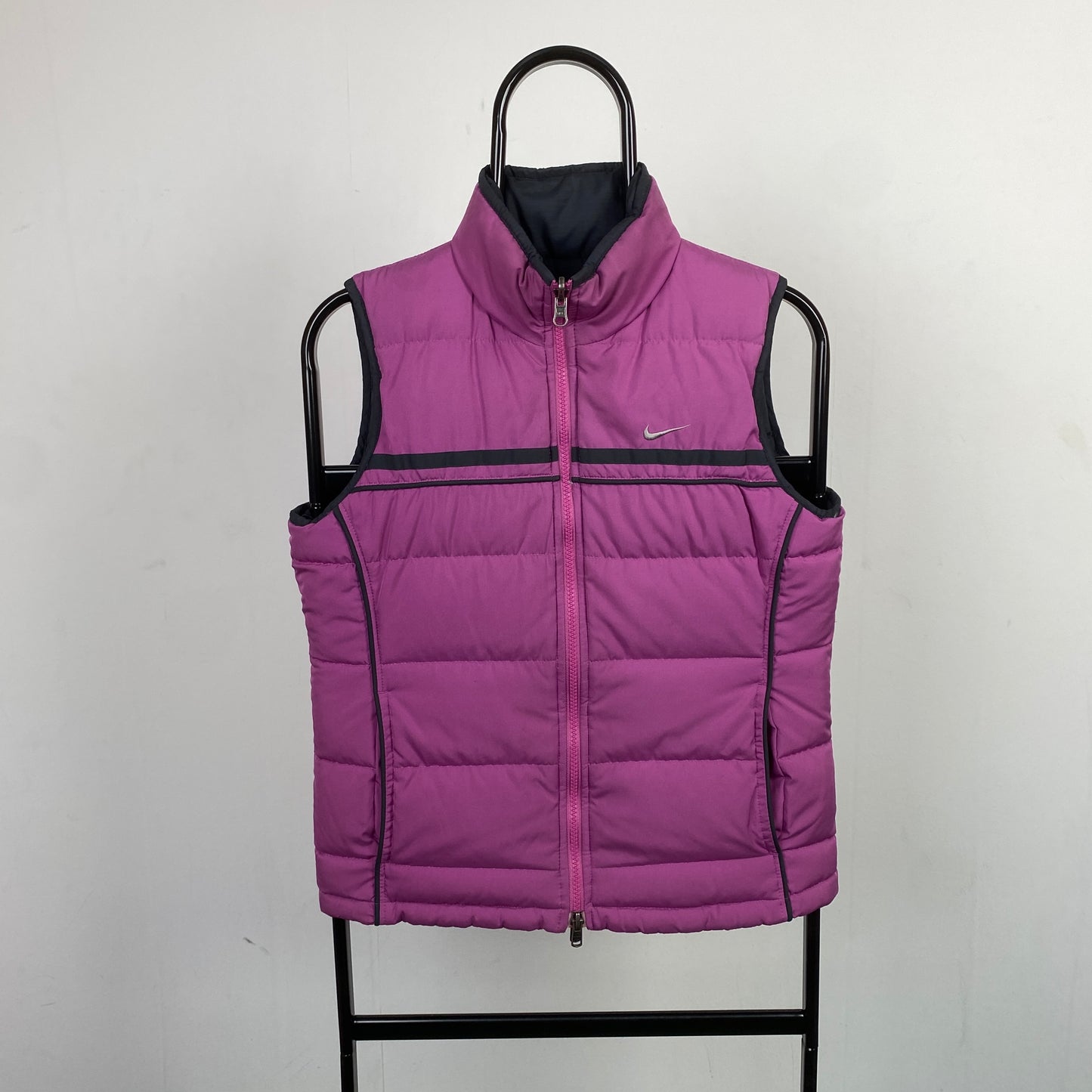 00s Nike Reversible Puffer Gilet Jacket Black Small