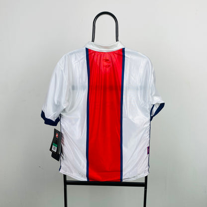 90s Nike PSG Football Shirt T-Shirt White XS