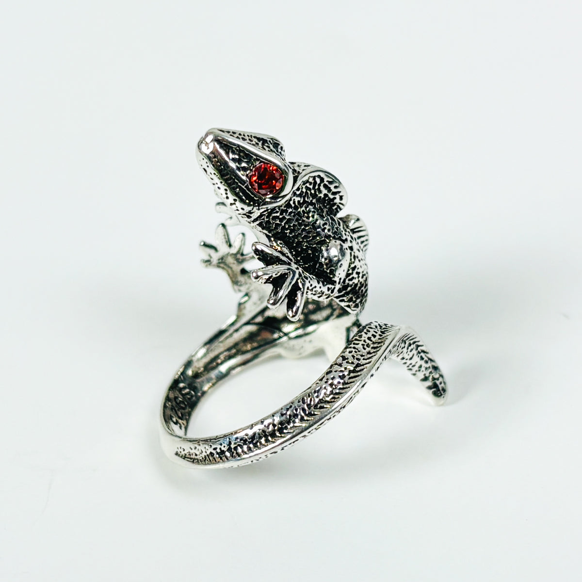 Adjustable Lizard Ring Silver