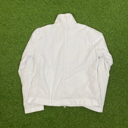 00s Nike Piping Windbreaker Jacket + Joggers Set White Medium