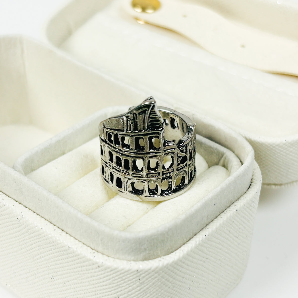 Adjustable Colosseum Ring Silver