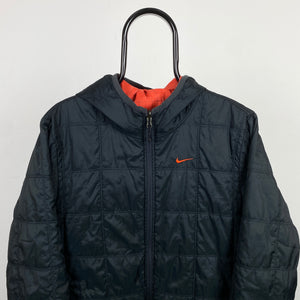 00s Nike Reversible Puffer Jacket Black Medium
