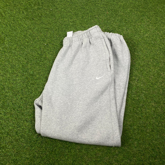 00s Nike Wide Leg Zip Pocket Cotton Joggers Grey Medium