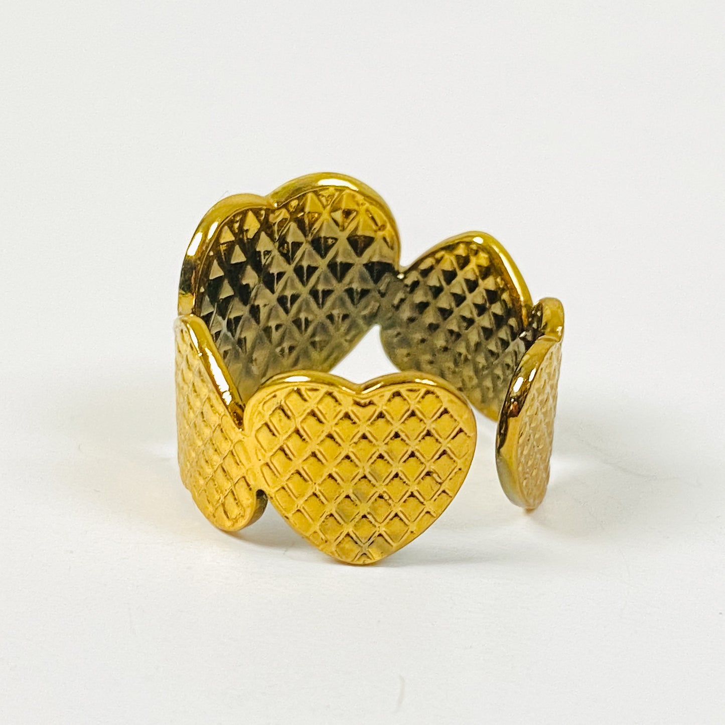 Adjustable Heart Sculpture Ring Gold