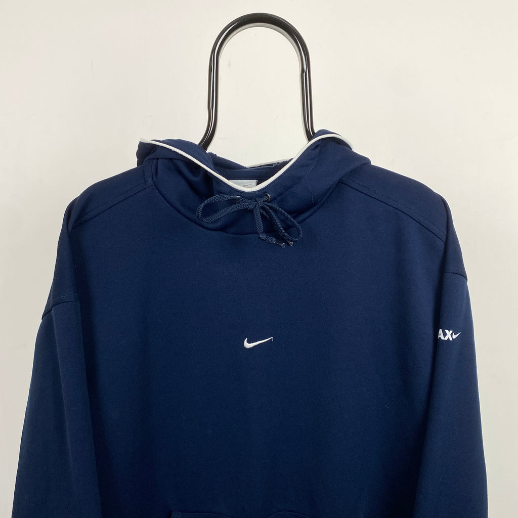 00s Nike Centre Swoosh Hoodie Blue Large