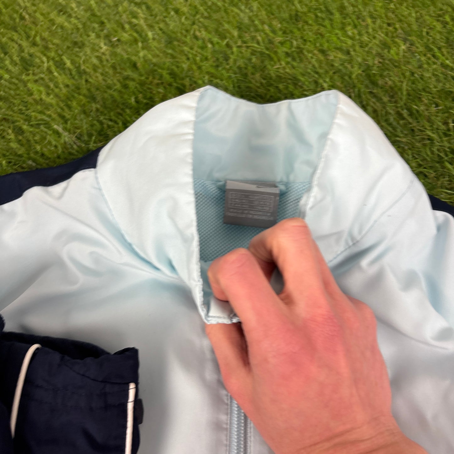 00s Nike Piping Tracksuit Jacket + Joggers Set Blue Large