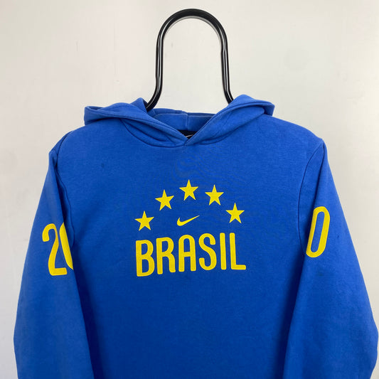 00s Nike Brazil Hoodie Blue XS