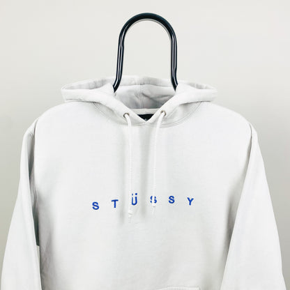 Retro 00s Stussy Hoodie White Large