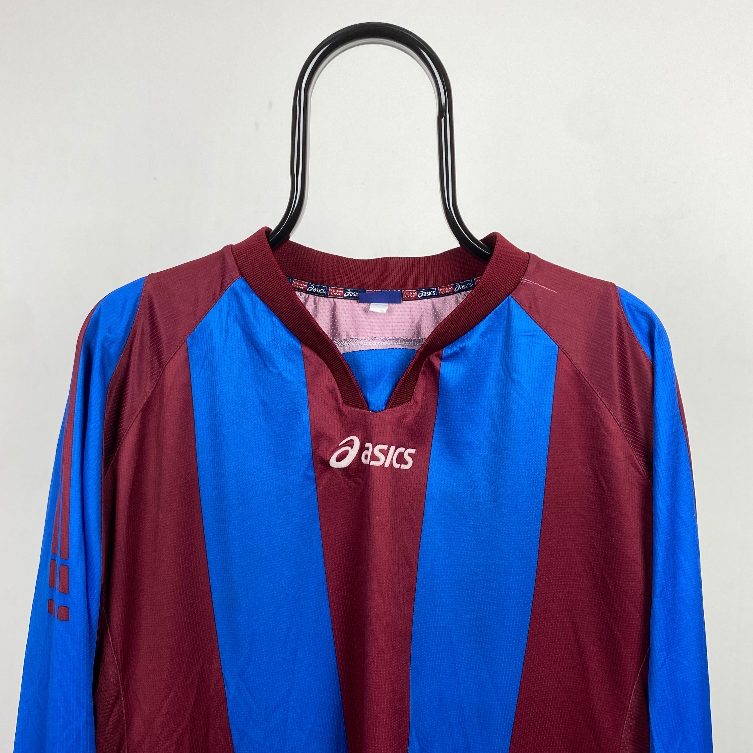 Retro Asics Aston Villa Football Shirt T-Shirt Red XL
