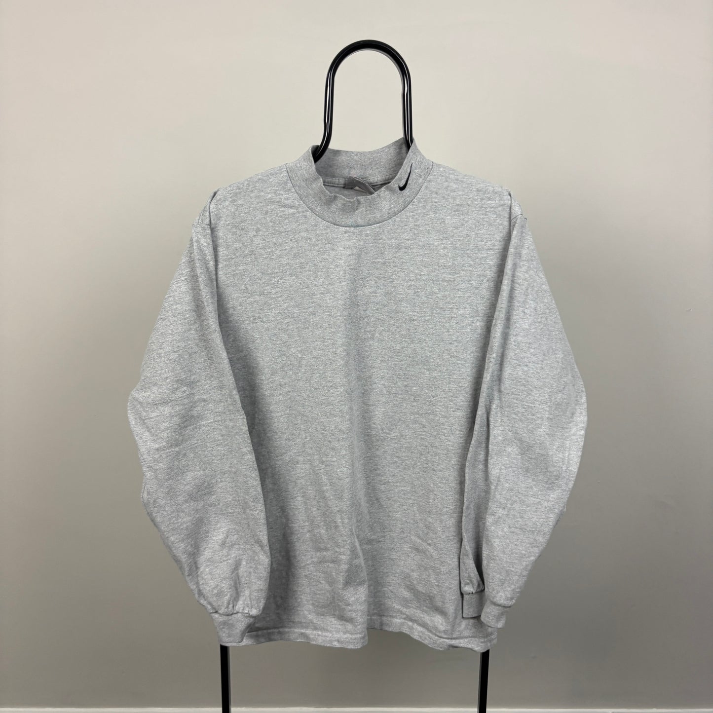 00s Nike Mock Neck Sweatshirt Grey Medium