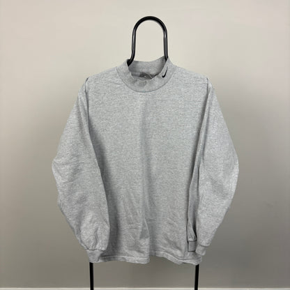 00s Nike Mock Neck Sweatshirt Grey Medium