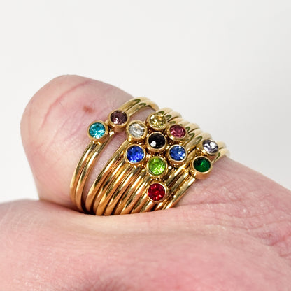 Dainty Birthstone Ring Gold