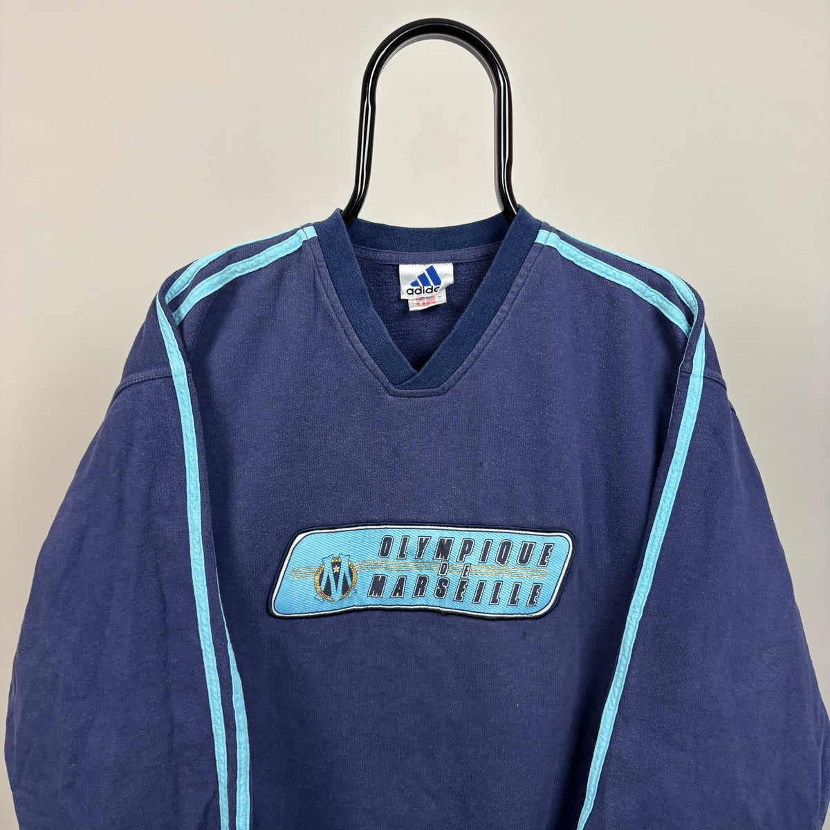 90s Olympic Marseille Sweatshirt Blue Small