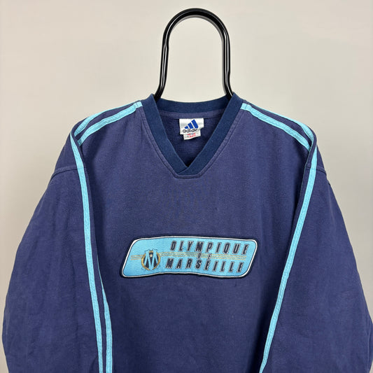 90s Olympic Marseille Sweatshirt Blue Small