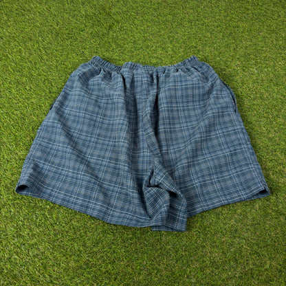 90s Nike Challenge Court Plaid Shorts Blue Large