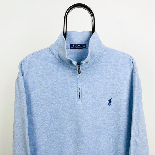 Retro Polo Ralph Lauren Sweatshirt Baby Blue XL