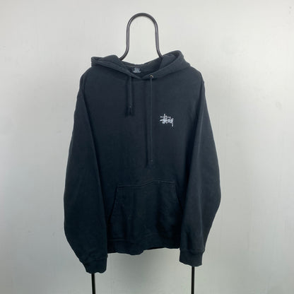 Retro 00s Stussy Hoodie Black Large